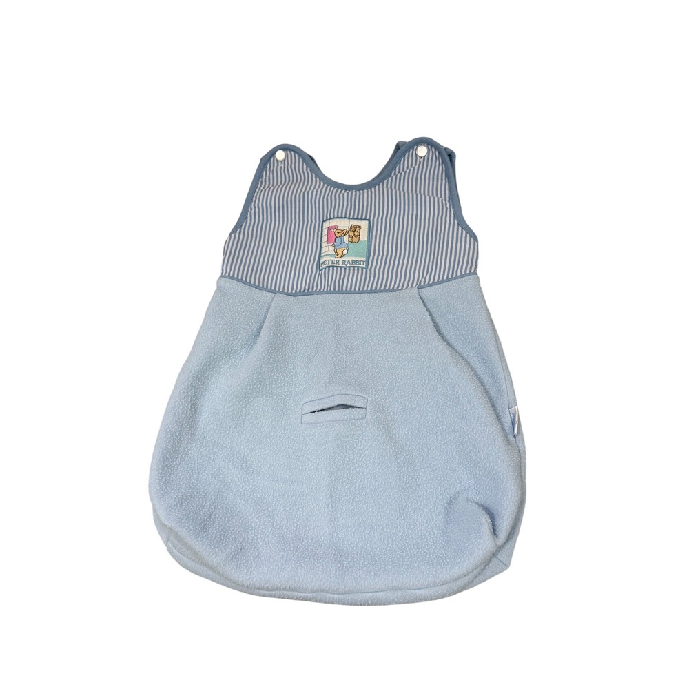 Vintage Beatrix Potter Peter Rabbit Blue Fleece Carseat Wearable Blanket O/S
